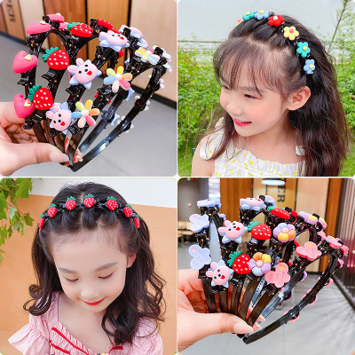 Summer Children's Hairpin Headband Girls' Baby Hair Band Braided Hair Hair Clip Headdress Korean Princess Hair Accessories Female