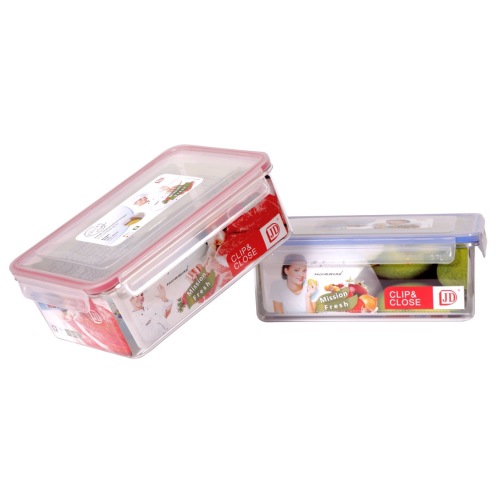 Sealed Crisper Transparent Rectangular Food Packaging Box Microwave Refrigerated Plastic Crisper with Lid and Buckle