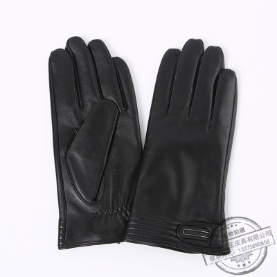 Tiger King Sheepskin Touch Screen Riding Thickened Fleece-Lined Warm Outdoor Leather Gloves