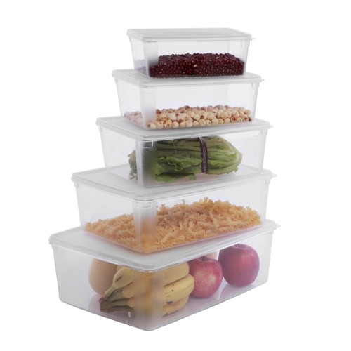 Sealed Crisper Transparent Rectangular Thickened Crisper Microwave Refrigerated Plastic Crisper with Lid and Buckle Pp 