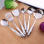 Non-Magnetic Stainless Steel Kitchenware Six-Piece Double-Line Hollow Handle Spatula Colander Kitchen Cooking Spoon and Shovel Wholesale
