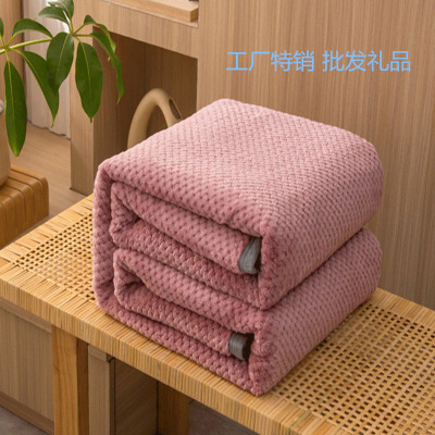 New Beibei Velvet Blanket Cover Blanket Thickened Milk Fiber Nap Multi-Purpose Blanket Amazon WeChat Gift Wholesale