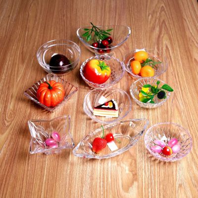 Acrylic Snack Dish Fruit Plate Transparent Crystal Dried Fruit Tray Diamond Fruit Plate round Acrylic Crystal Salad Bowl