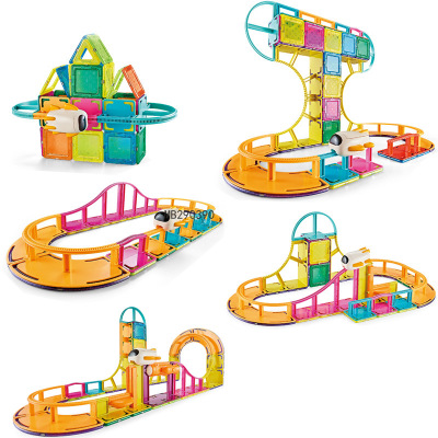 Children's Assembled Toys Color Window Slide Magnet Building Blocks Track Variety Magnetic Piece Small Plane Entrance Early Education Toys