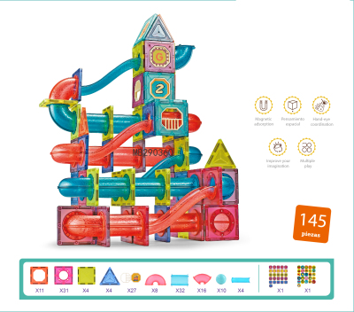 Children's Early Education Magnetic Piece Variety of Shapes Pipe Magnetic Rods Construction Assembling Track Building Blocks Toys Cross-Border New Arrival