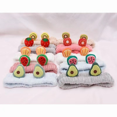 Jie Song Korean Style New Girls Face Wash Headband Fresh Fruit Antlers Hair Band Factory Direct Sales