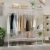 Floor Coat Rack Indoor Clothes Rack Simple Clothes Hanger Folding Household Clothes Drying Shelf Clothing Display Rack