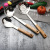 Non-Magnetic Stainless Steel Kitchenware Wooden Handle Kitchenware Cooking Spoon and Shovel Set Hanging Gift Factory Wholesale