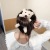 Factory Direct Sales Cute Bear Plush Hair Ring Hug Bear Headband Female Simple Cute Hair Band Ponytail Leather Band