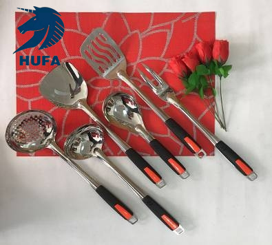 Factory Wholesale Stainless Steel Kitchenware Six-Piece Set Daily Household Hotel Restaurant Cooking Soup Spatula Serving Spoon