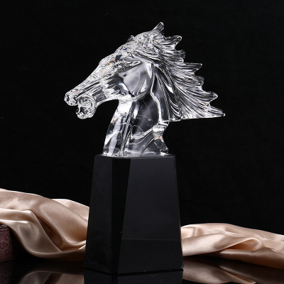 Formulate Horse Head Trophy Crystal Horse Head Trophy Decoration Company Enterprise Home Decoration Study Office Decorations
