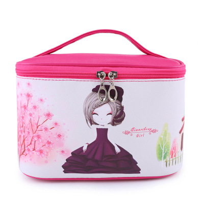 Korean Style Women's Large Capacity Flower Girl Portable Travel Cosmetics Box Portable Wash Storage Bag One Piece Dropshipping