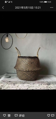 Flower Basket Woven by Aquatic Plants, Storage Basket