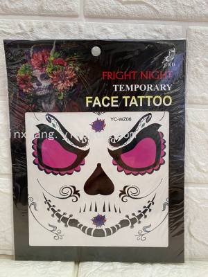 Halloween Ghost Festival Skull Ghost Party  Face  DIY Tattoo Sticker With Diamond