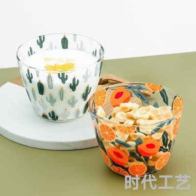 Household Water Cup Creative Cute Ins Style Cup Salad Bowl Breakfast Cup Glass Simple and Fresh