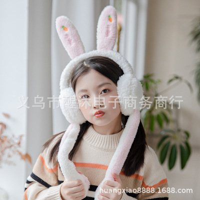 2021 New Non-Lint Teddy Plush Air Bag Pneumatic Headset Cartoon Embroidered Radish Rabbit Earmuffs Earmuffs Earmuffs Earmuffs