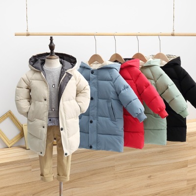 Tong Luoke New Children's Cotton Wadded Jacket Children Thickened Hooded down Jacket Boys and Girls Middle Large Coat Winter Clothes