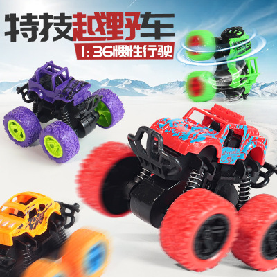 Cross-Border E-Commerce Amazon Children 'S Toy Car Four-Wheel Drive Off-Road Vehicle Inertia Stunt Tumbling Drop-Resistant Toy Model