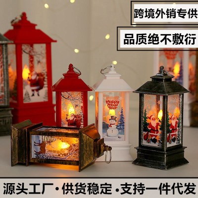 Christmas Decorations Christmas Small Oil Lamp Simulation Flame Lamp Led Storm Lantern Candle Light Christmas Decoration Light Portable Lamp