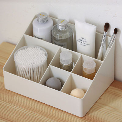 Multifunctional Cosmetic Tool Box 6-Grid Desktop Storage Box Office Organizing Box Plastic Multi-Grid Storage Box