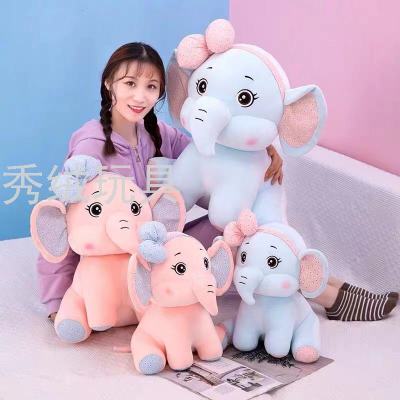 Elephant Plush Toy Cute Baby Elephant Comforter Toys Doll Gift for Girls Bed Pillow Ragdoll Children