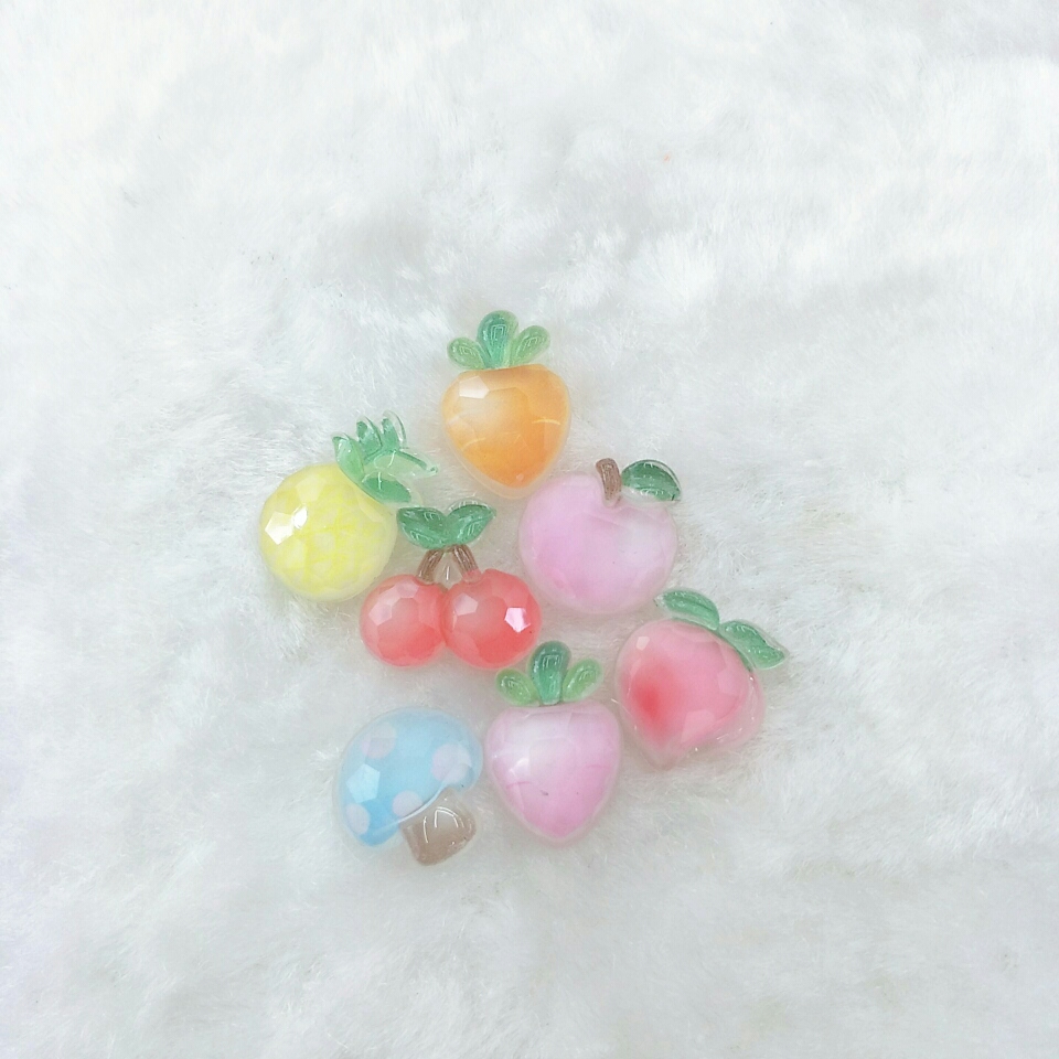 环氧树脂AB胶饰品配件水果可爱清新少女儿童皮筋发卡洞洞鞋配件