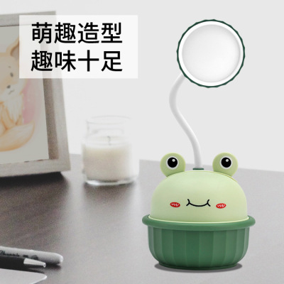 New Cartoon Frog Desktop Student Eye Protection LED Desk Lamp Charging Lamp Study Light Dormitory Bedside Night LightWholesale