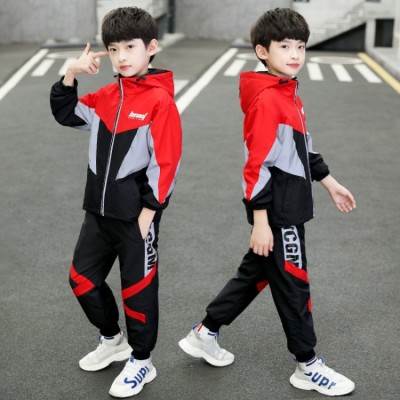 Boys Autumn Clothing Suit Sports Children's Clothing 2021 New Western Style Medium and Big Children Fashion Boys Reflective Clothing Fashion Brand