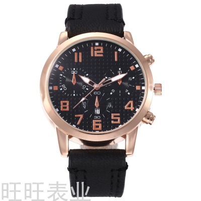 Khorasan Fashion New Men's Single Calendar Casual Digital Scale Belt Watch Men's Quartz Watch Generation