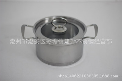 Stainless Steel Right Angle Soup Pot Double Bottom Energy-Saving European Style Soup Pot Gift Pot Bakelite Double Bing Pot High-Grade Soup Pot