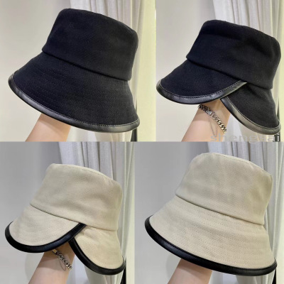 Classic Style Hat for Women Ins Korean Style Retro Black Same Design as Designer Bucket Hat Elegant Autumn and Winter Fashionable Bucket Hat