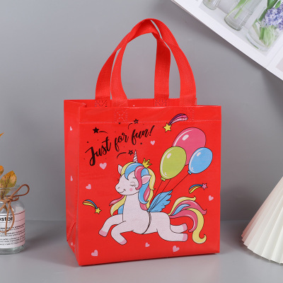 Simple Cartoon Unicorn Children's Toy Snack Buggy Bag Foldable Portable Non-Woven Shopping Bag