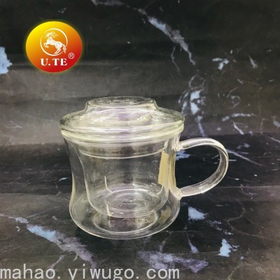 Glass Tea Brewing Three Cups