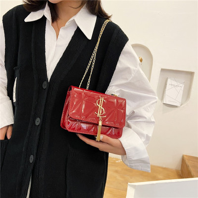 High-Grade Bag for Women This Year's New Trendy Embroidered Crossbody Bag Women's All-Match Ins Chain Shoulder Small Square Bag
