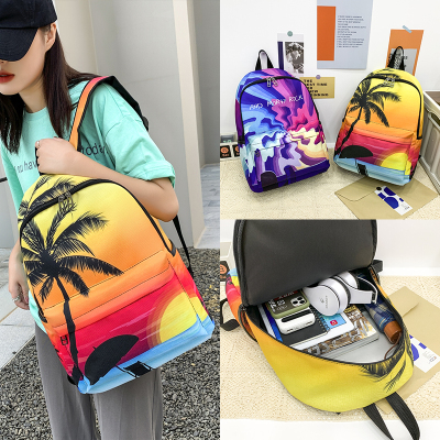 Korean Original Design Graffiti Printing Backpack Personality Street Student Schoolbag Men's and Women's Outdoor Travel Backpack