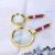 Fashion New Gold-Plated Ring Plastic Handle Straight Handle Magnifying Glass Personality Handheld Elderly Reading Glasses Gift Factory Wholesale