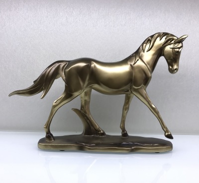 Creative Resin Flat Horse Win Instant Success Furnishings Ornaments Craft Office Study Hallway Window Small Ornament