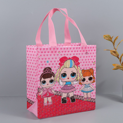 Cute Cartoon Doll Gravure Decorative Non-Woven Handbag Children's Toy Snacks Carrying Case Spot