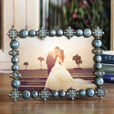 European-Style Metal Photo Frame with Diamond 6-Inch 7-Inch 8-Inch 10-Inch Vintage Wedding Photo Frame Gift Photo on the Table Home Ornament