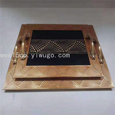 European High-End Tray Rectangular Wine Set Restaurant Teacup Tea Tray Hotel KTV Buffet Plate