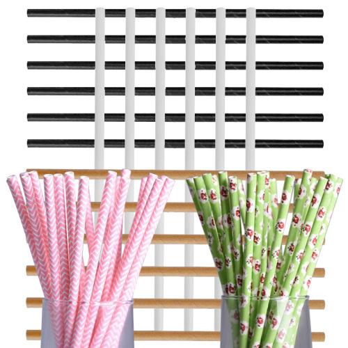 factory direct sales creative environmental protection disposable color paper straw gift party supplies paper straw customized wholesale