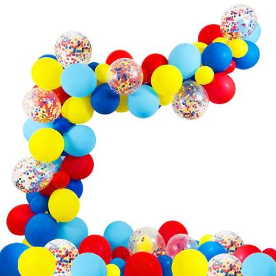 83pcs Balloon Arch Bridge 12-Inch Rubber Balloons Colorful Paper Scrap Birthday Party Decoration Supplies