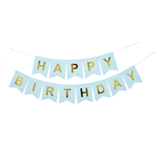 16x20cm large birthday gilding birthday pull flag party decoration banner happy birthday letter bunting