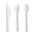 Disposable Sugar Cane Pulp Spoon Thick White Dessert Spoon Cake Fork Jam Knife Degradable Tableware Paper Bag Independent