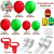 189pc Christmas Balloons Garland Red and Green Rubber Balloons Colorful Paper Scrap Balloon New Year Party Decoration