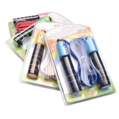 Sponge Skipping Rope with Counter Senior High School Entrance Examination Skipping Rope Sports Striped Skipping Rope Fitness Equipment Adult and Children Skipping Rope