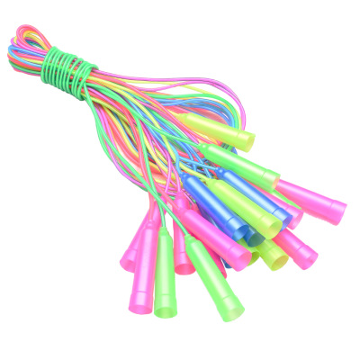 Factory Direct Children's Color Crystal Rope Skipping Fitness Exercise Sporting Goods Plastic Handle Skipping Rope Wholesale