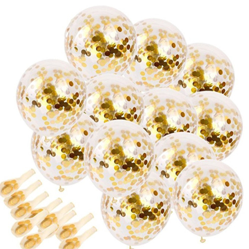 20 12-Inch Confetti Balloons Golden sequin Balloon Set Birthday Party Decoration Supplies Aluminum Foil Balloon