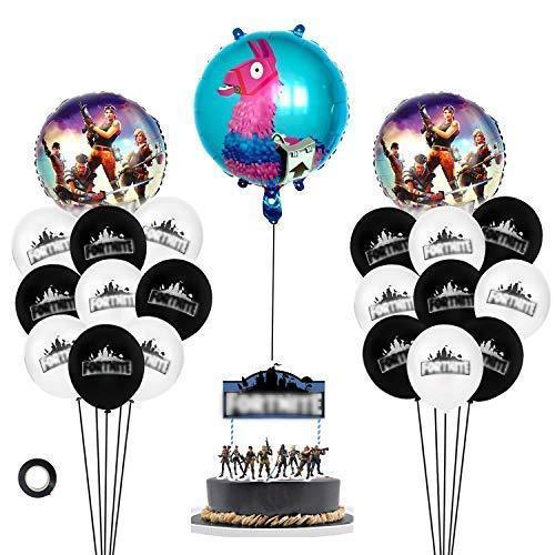 Amazon Fortnight Fortnite Balloon Game Party Decoration Aluminum Film Balloon Birthday Cake Insert