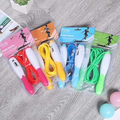 Factory Direct Sales Two-Color Counting Handle Skipping Rope Colorful Multiple Options Fitness Weight Loss Skipping Rope Outdoor Sports Fitness Rope